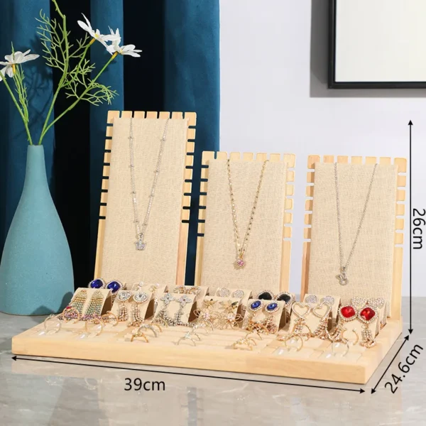 Cotton Linen Fabric Velvet Bracelet Ring Jewelry Necklace Display Stand Home Jewelry Rack Display Props - Image 4