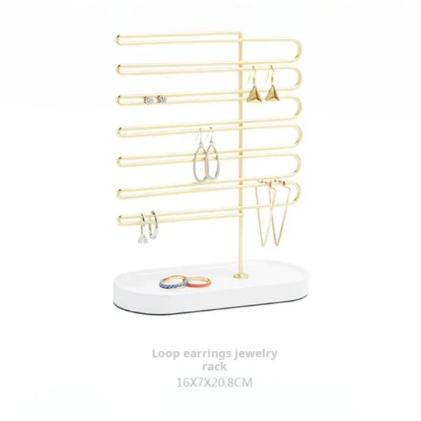Fashion Portrait Model White Resin Storage Jewelry Display Stand Hanging Earrings Ring Necklace Organizer - Image 6