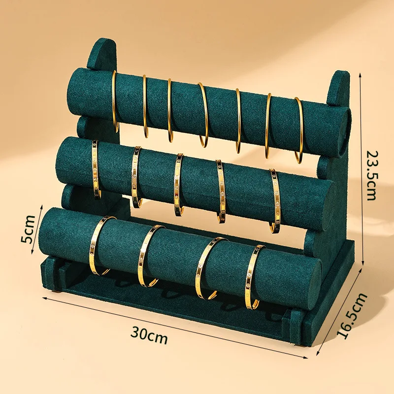 Flannel Black Gray Three-layer Bracelet Props Display Stand Bracelet Jewelry Storage Hanger Watch Stand Display Stand - Image 5