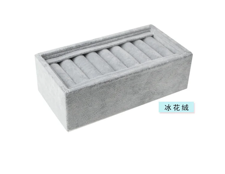 Small Velvet Black 8-card Slot Ring Tray Earrings Ring Tray Storage Box Jewelry Counter Display Tray - Image 6