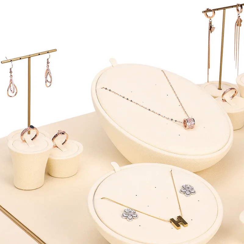Custom Logo Microfiber Ring Earring Necklace Pendant Jewelry Display Jewellery Display Stand - Image 4