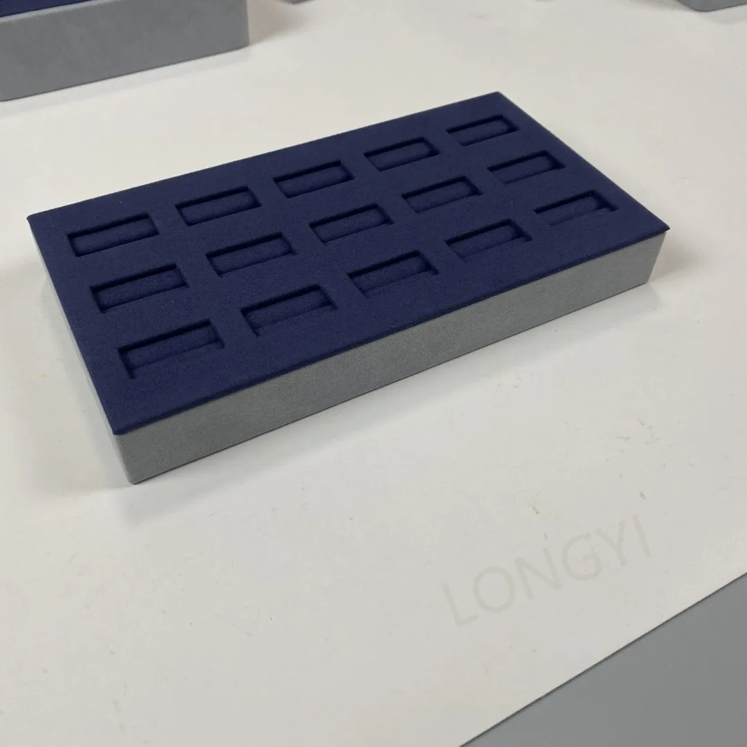 15-card Ring Display Tray Blue Microfiber Ring Rack Jewelry Store Display Jewelry Display Cabinet Jewelry Stand - Image 5