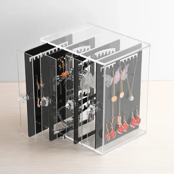 Acrylic Earrings Jewelry Storage Box Small Earring Rack Casual Large Capacity Ear Clip Earrings Jewelry Storage Rack