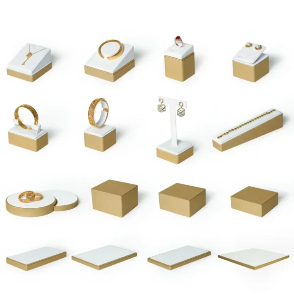 Jewelry Packaging & Display Gold Trade Show Display Jewelry Portable Necklace and Earrings Stand Display Set - Image 3