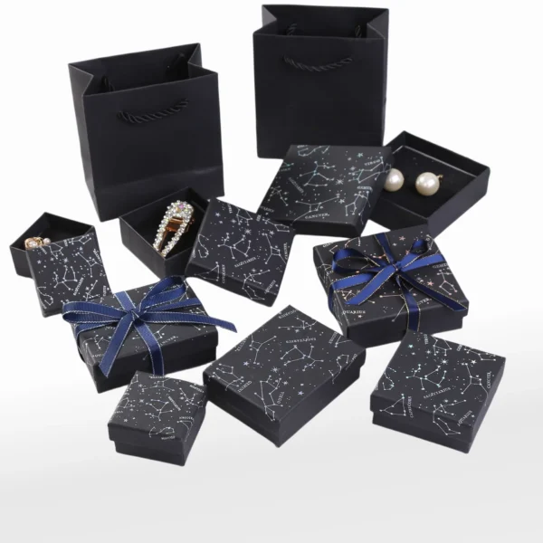 Wholesale Cheap Custom Cardboard Open Lid Black Jewelry Packaging Box Gift Box Jewelry Box