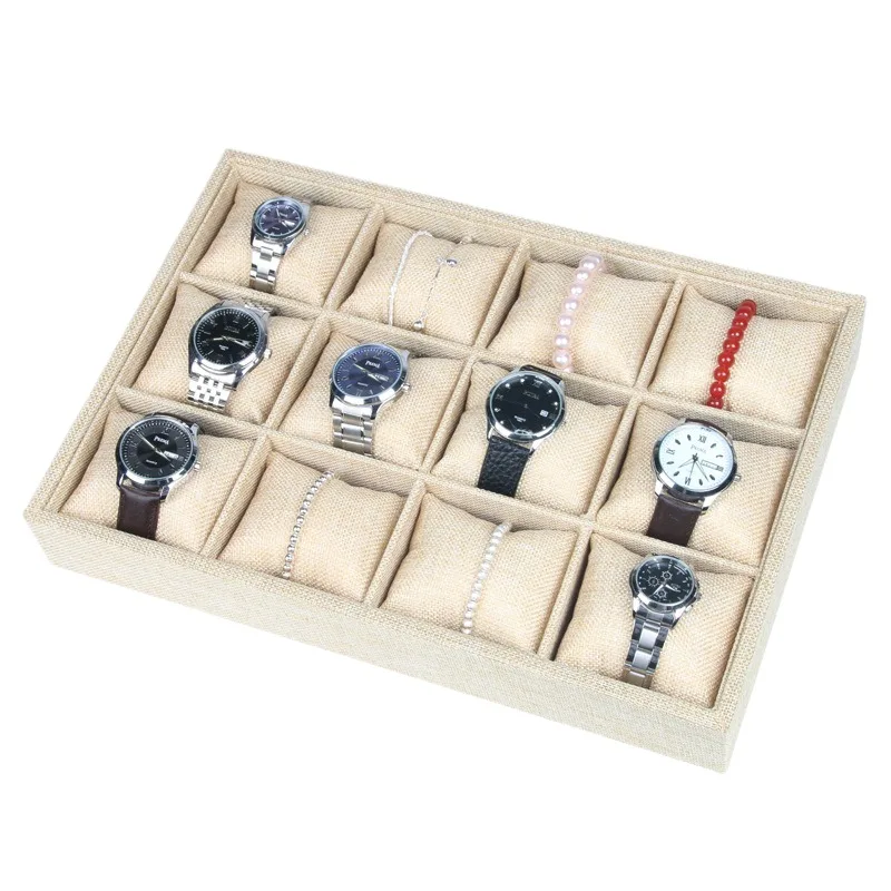 Velvet 12grids Watch Bracelet Display Tray Bracelet Watch Display Tray - Image 5