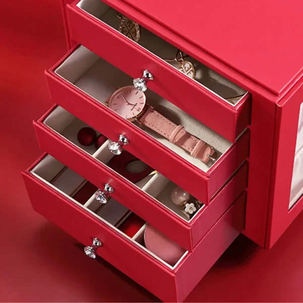 Large-capacity Removable Five-layer Transparent Rotating Jewelry Storage Makeup Box Jewelry Box - Image 2