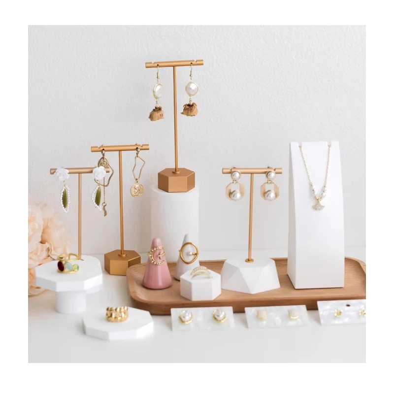 Earring Rack Display Stand Gypsum Metal Ear Jewelry Storage Shelf Jewelry Display Stand