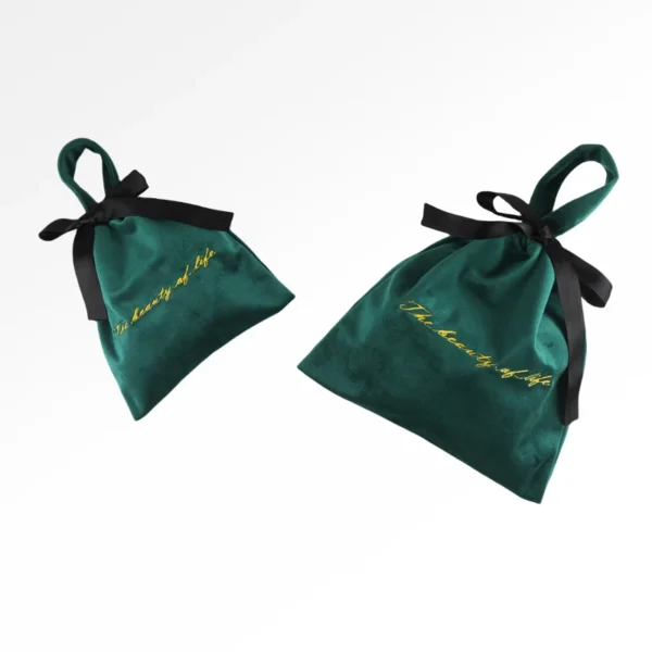 Custom Personalized Logo  Jewelry Gift Bag Flannel Cosmetic Bag  Jewelry Pouch - Image 4