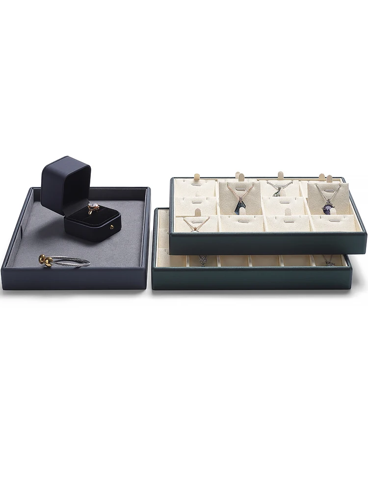 Custom Ring Earring Necklace Black and White Luxury Jewellery Plastic Tray for Jewelry Display - Image 5