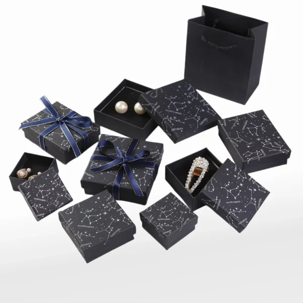 Wholesale Cheap Custom Cardboard Open Lid Black Jewelry Packaging Box Gift Box Jewelry Box - Image 2