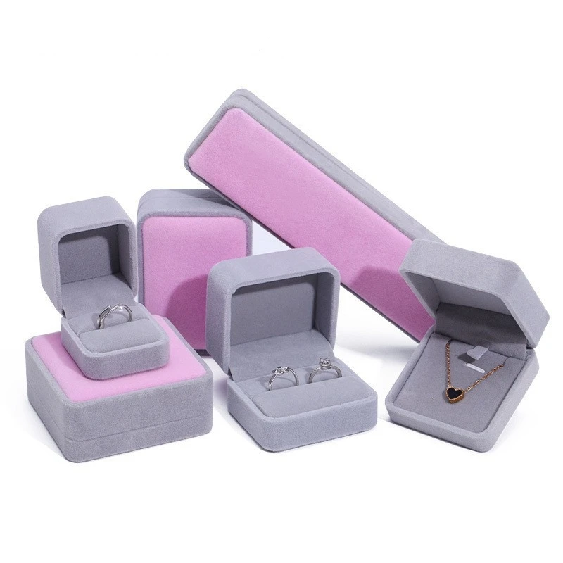 Black Velvet Jewelry Packaging Wedding Ring Boxes Luxury Bracelet Necklace Velvet Jewelry Box - Image 6