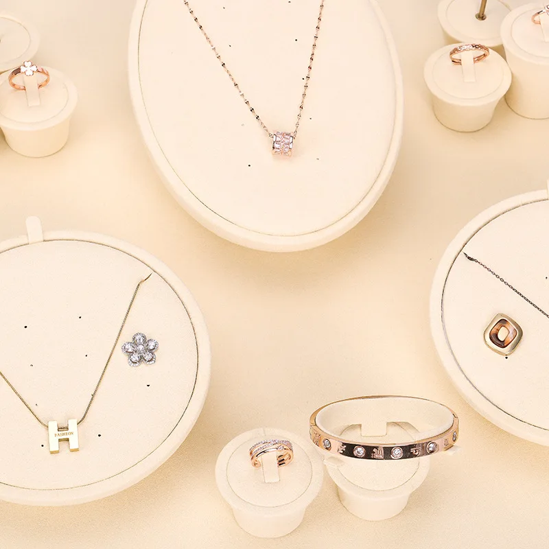 Custom Logo Microfiber Ring Earring Necklace Pendant Jewelry Display Jewellery Display Stand - Image 5