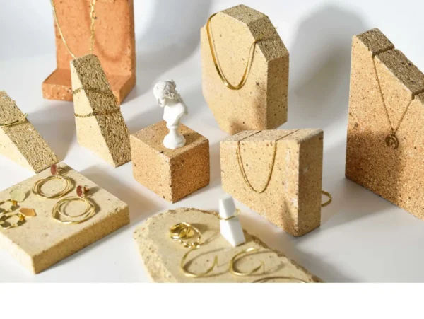 Yellow Marble Travertine Jewelry Display Stand - Image 6