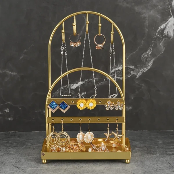 2-layer Arch Shaped Jewelry Desktop Earrings Storage Bracelet Necklace Jewelry Display  Stands - Image 6