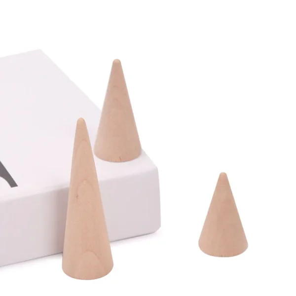 Solid Wood Cone Ring Display Stand - Image 3