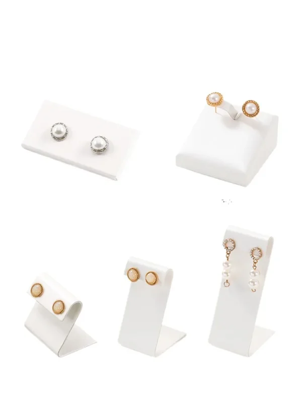Earring Rack Earrings Display Stand Counter Gold Jewelry Display White Display Props Rack - Image 2