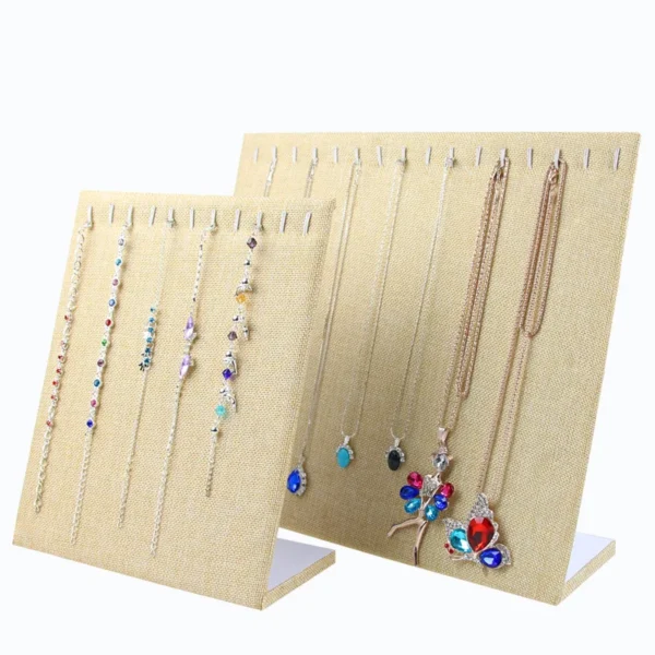 Wholesale Velvet L-shaped Necklace Display Bracelet Display Board Rack Black Gray Jewelry Display Stand - Image 4