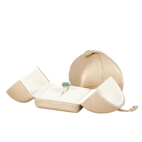 High-end Brushed Leather Gold Folio Jewelry Packaging Jewelry Box Suitable for Rings Necklaces Earrings Jewelry Sets - Image 6