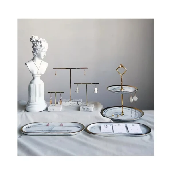 Earrings Display Stand Vertical High-end Stall Ins Style Nordic Ceramic Jewelry Dish Ornament Rack