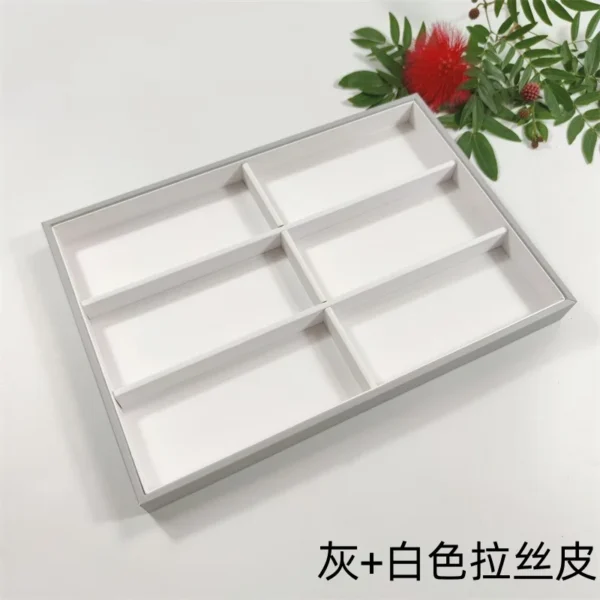 Leather Eyeglasses Display Plate Glasses Shop 6 Grid Jewelry Tray Glasses Storage Tray Grid Jewelry Multi-purpose Tray - Image 6