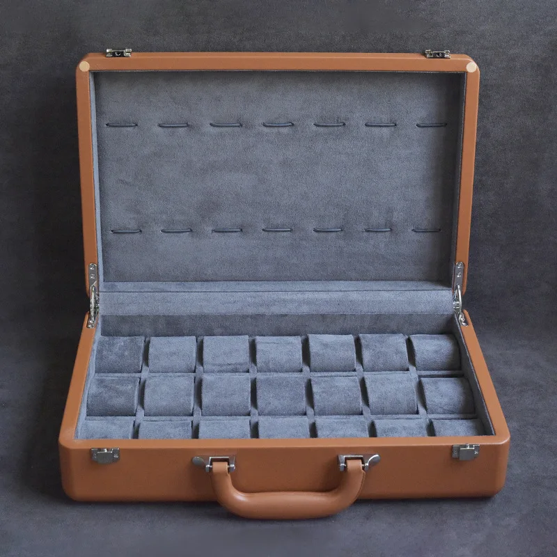 High-end Boutique 21-bit Microfiber Leather Watch Box Multi-functional Collection Storage Box Watch Display Suitcase - Image 4