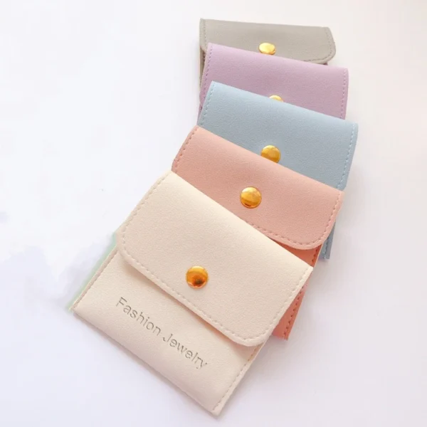 Custom Jewelry Display PU Leather White  Jewelry Pouch with logo