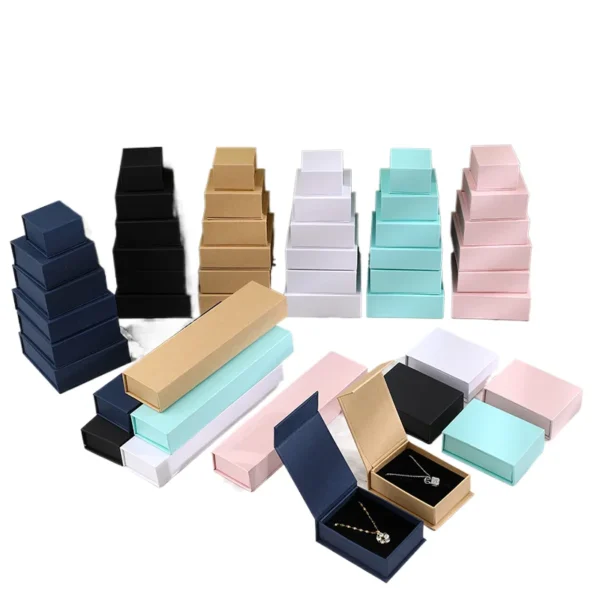 In Stock Customized Size Logo Magnetic Flip Box Earrings Necklace Packaging Jewelry - Image 2