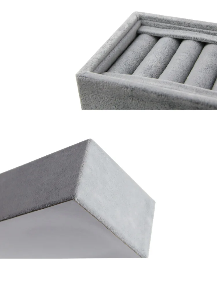 Small Velvet Black 8-card Slot Ring Tray Earrings Ring Tray Storage Box Jewelry Counter Display Tray - Image 5