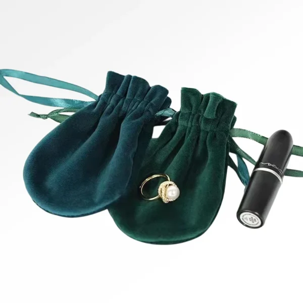 Semicircle Packaging Plush Flannel Bag Drawstring Velvet Jewelry Pouch with Custom Logo - Image 6
