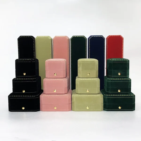 High Quality Custom Luxury Velvet Jewelry Gift Box Custom Pattern Luxury Velvet Storage Box for Jewelry Packaging