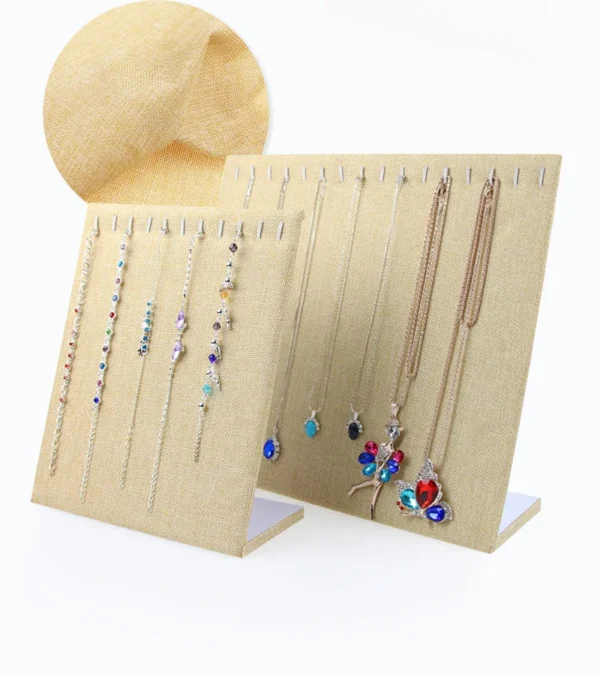 Wholesale Velvet L-shaped Necklace Display Bracelet Display Board Rack Black Gray Jewelry Display Stand - Image 5