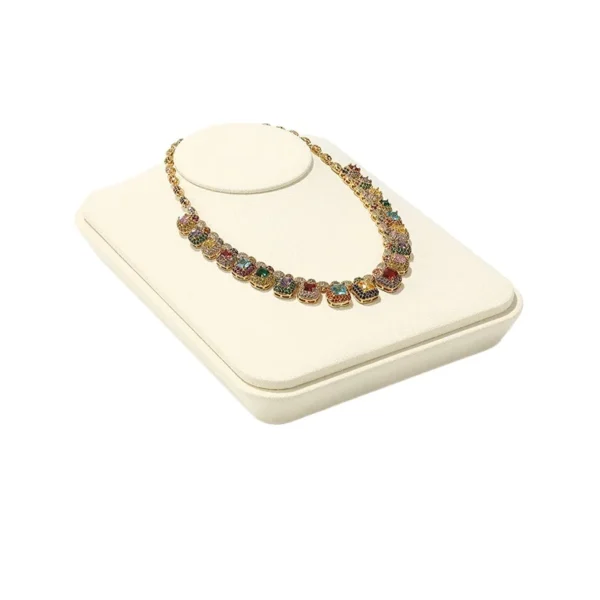 Beige Microfiber Jewelry Shop Counter Props Necklace Rings Pendant Earrings Display Rack Jewelry Window Display - Image 6