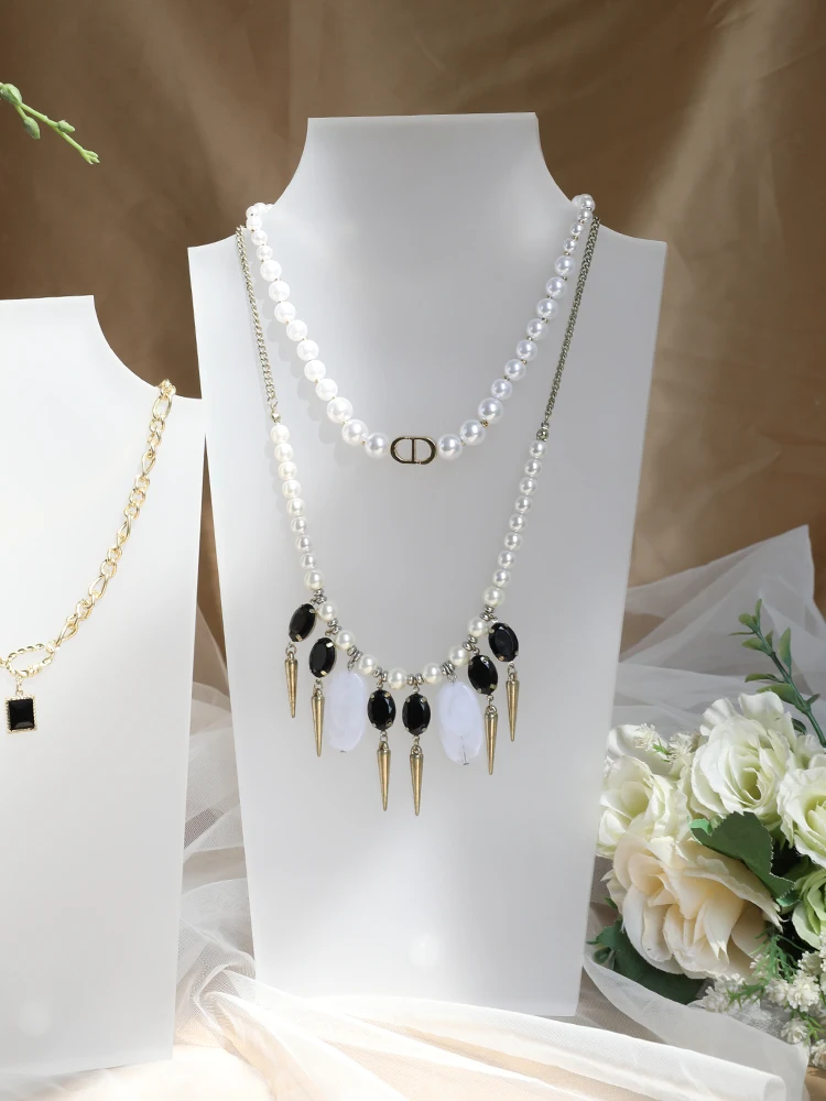 Necklace Display Stand Acrylic Rack Holder Storage Rack Store Counter Neck Model Jewelry Props - Image 5