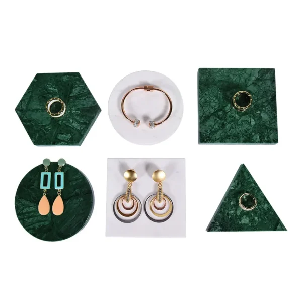 Advanced Display Natural Marble Platform Ring Bracelet Ornaments Simple Still Life Shooting Jewelry Storage Display Stand - Image 3