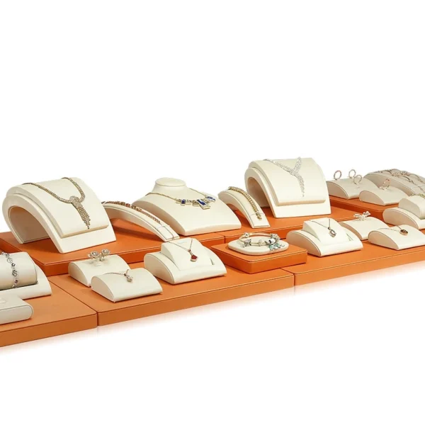 Jewelry showcase Display Table Top White  Jewelry showcase Display Cabinet  Display Sets Pearl Necklace and Earring Set