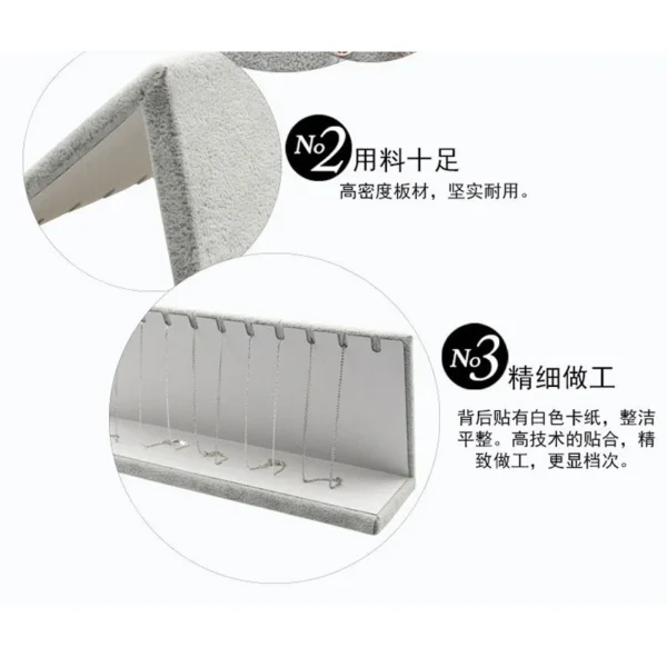 Wholesale Velvet L-shaped Necklace Display Bracelet Display Board Rack Black Gray Jewelry Display Stand - Image 3