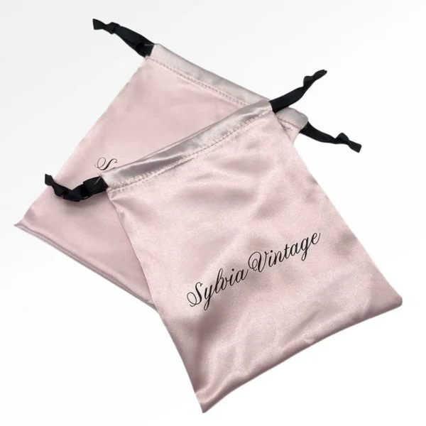 Custom Pink Silk Satin Velvet Bag Drawstring Jewelry Bag for Earrings Necklace Bracelet - Image 2
