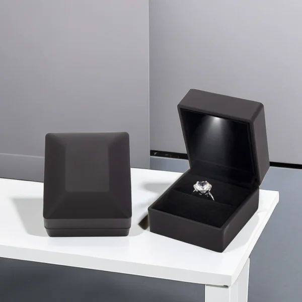 Free Samples Custom Logo Printed  Led Light Jewelry Packaging Box Led Jewelry Ring Box with logo - Image 3