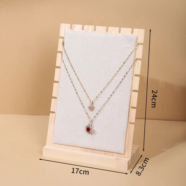 Casual Velvet Solid Wood Black White Jewelry Necklace Display Stand - Image 5
