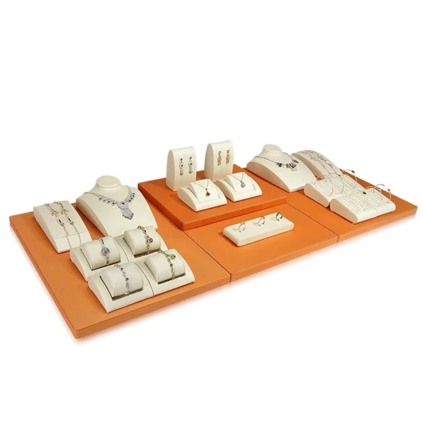 Jewelry showcase Display Table Top White  Jewelry showcase Display Cabinet  Display Sets Pearl Necklace and Earring Set - Image 4
