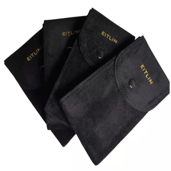 Personalized Travel Jewelry Watch Storage Bag for Custom Black Green Red With LOGO Luxury Velvet Watch Pouches - Image 6