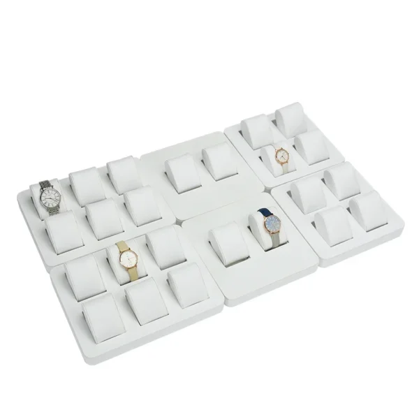 Brushed Display Black and White Watch Tray Display Jewelry Store Counter  Plate Watch Display Frame - Image 5