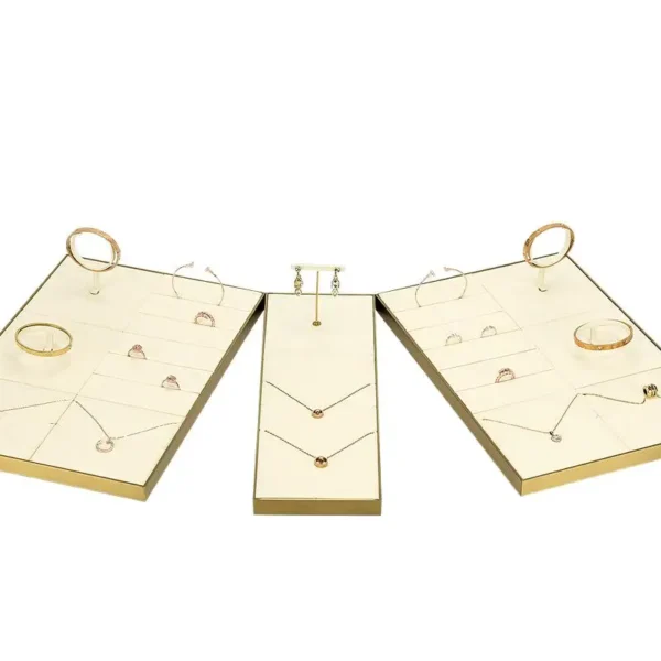 Beige High Necklace Ring Earrings Jewelry Display Props Set Display Jewelry Display Stand - Image 4