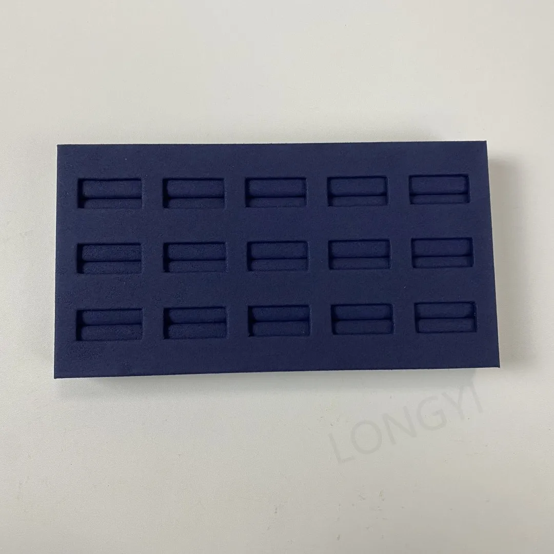 15-card Ring Display Tray Blue Microfiber Ring Rack Jewelry Store Display Jewelry Display Cabinet Jewelry Stand - Image 3