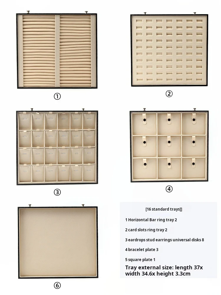 Jewelry Storage Cabinet Large Capacity High-end Ring Necklace Ear Stud Bracelet Exhibition Jewelry Casket Jewel Box - Image 4