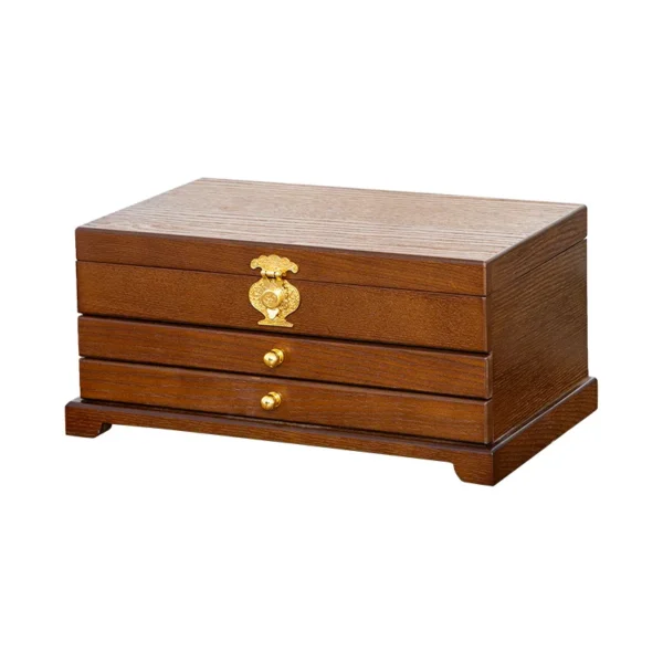 High-end Multi-functional Open-lid Solid Wood Jewelry Storage Box - Image 6