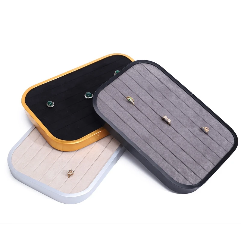 High-end Metal Velvet Jewellery Packaging Display Tray Jewelry Organizer Display Tray for Displays