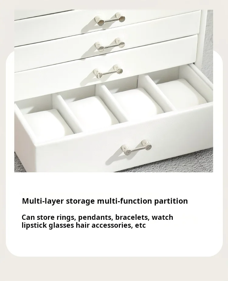 Large Capacity Ten Layer Jewelry Box European Jewelry Box Necklace Watch Earrings Drawer Jewelry Storage Box - Image 5