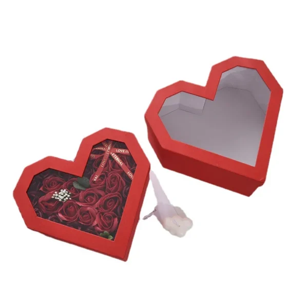 Wholesale Polygon Heart-Shaped Transparent Gift Package with Window-Type Holes Rose Lipstick Love Box - Image 5